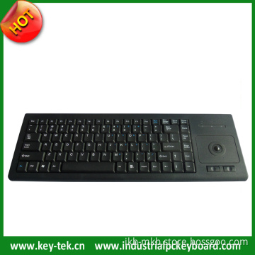 Super-Slim Desk Top Plastic Keyboard with Trackball